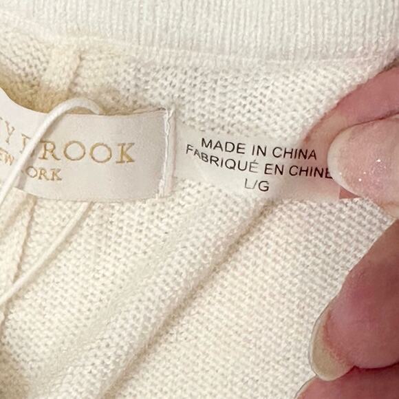 RAMY BROOK Ivory Knit Rowan Sweater Pant SZ L $325 - Picture 7 of 9